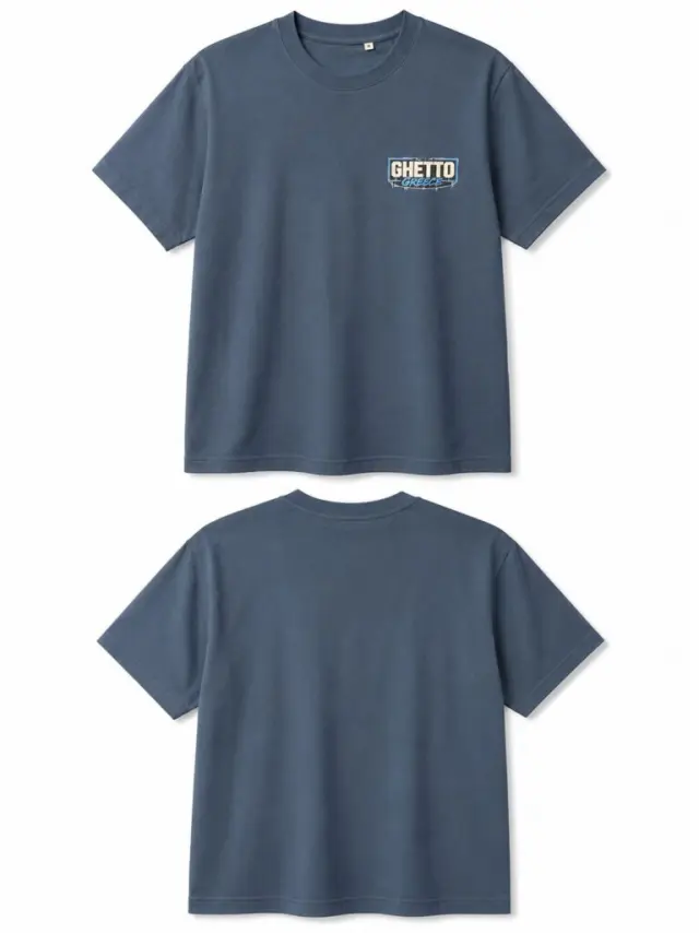 Ghetto Greece Logo T-Shirt – Blue Petrol - Regular Fit | 100% Cotton 3