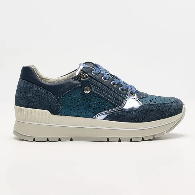 Imac Sneakers Γυναικείο δέρμα/δέρμα Nubuck Μπλέ IMA/557050 JEANS/METAL
