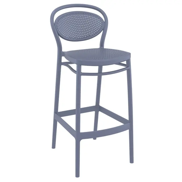 Σκαμπό Bar MARCEL Σκούρο Γκρι PP 45x52x106cm