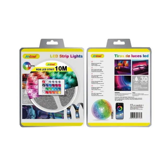 Andowl Λεντοταινία LED ταινία RGB 10m με τηλεχειριστήριο Q-DT75 - LED strip lights 075677 3