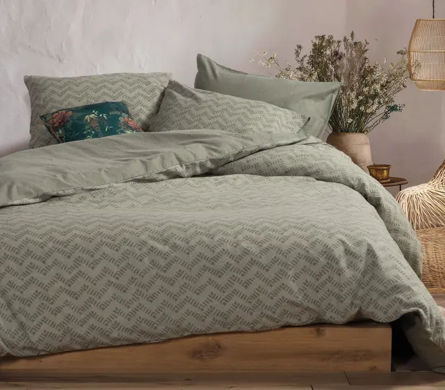 Nef-Nef Homeware Σεντόνια Φανελένια Otrando Σετ Mono 160x260 Green