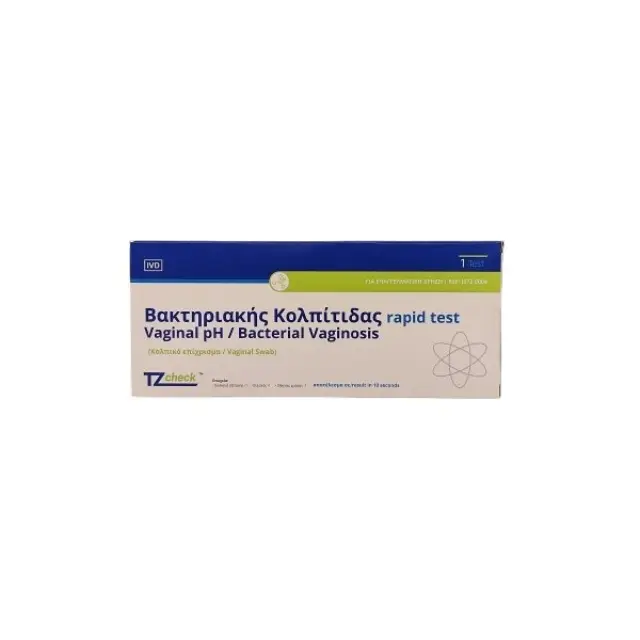 TZ Check Vaginal pH Rapid Test για Βακτηριακή Κολπίτιδα, 1τμχ