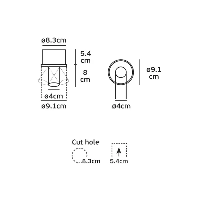 Guni 04148/W/W Χωνευτό κινητό σποτ led 13W 3000K λευκό-χρυσό Άσπρο Άσπρο/Χρυσό 2