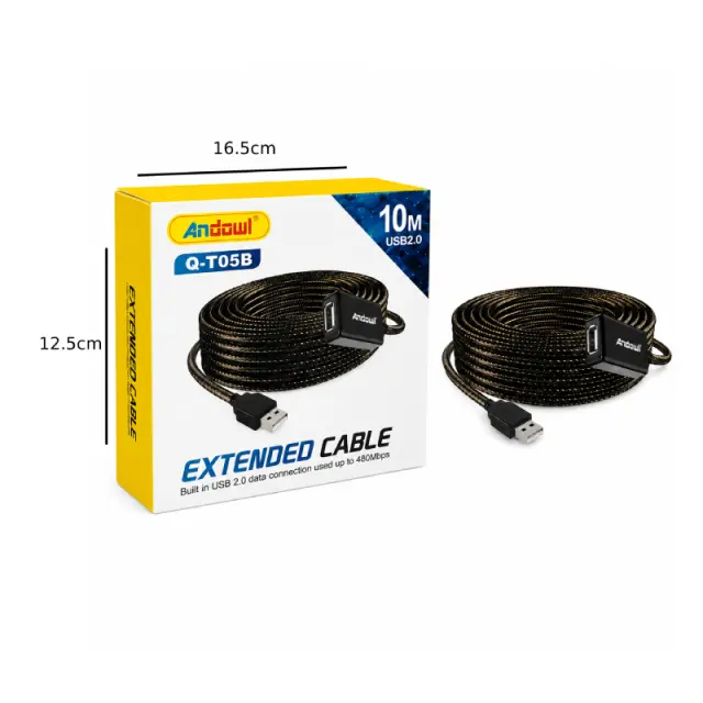 Andowl Καλώδιο Επέκτασης USB 2.0 10 Μέτρων Q-T05B - USB 2.0 Extension Cable 10M 0751231 2