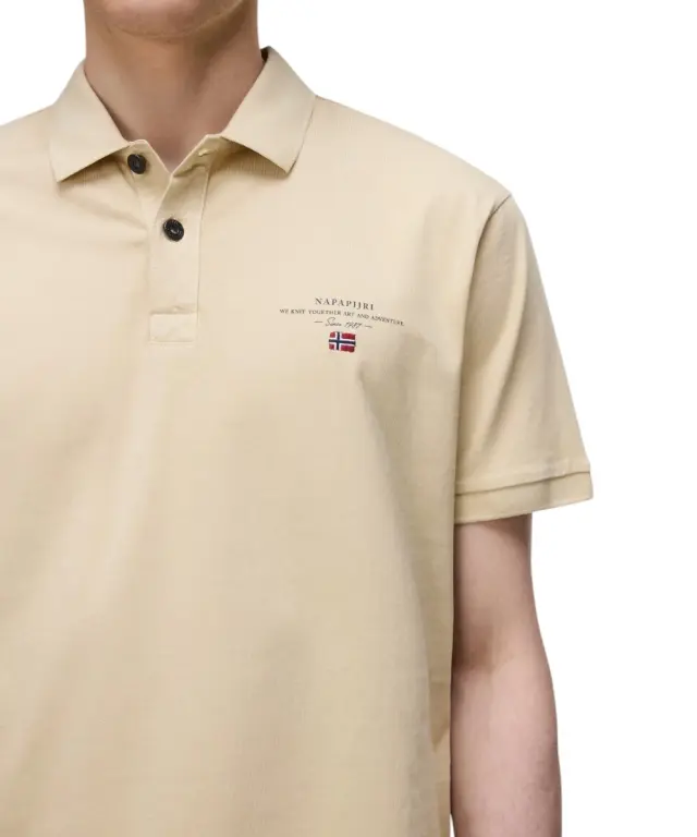 Napapijri - Ανδρική Μπλούζα Κοντομάνικη Polo Elbas Regular Fit NP0A4GB4-N3D Μπεζ - XL 2