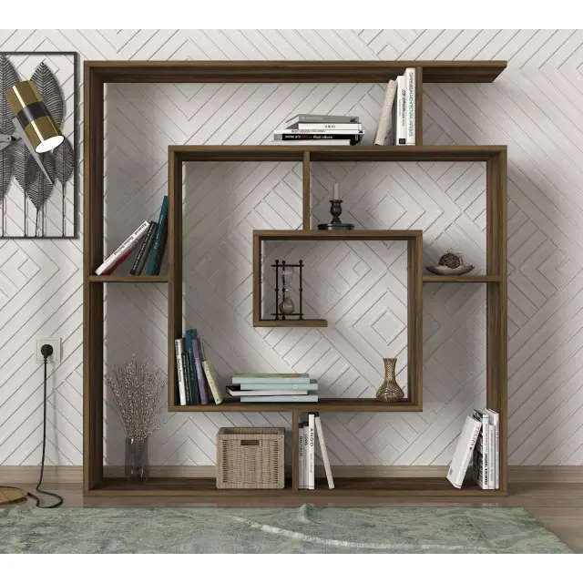 Βιβλιοθήκη Ithaki Σκούρο Καφέ 125x22x130cm 2