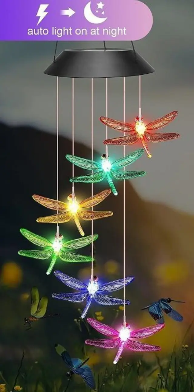 Ηλιακό κρεμαστό διακοσμητικό με φωτισμό LED - Dragonfly - 150432 2