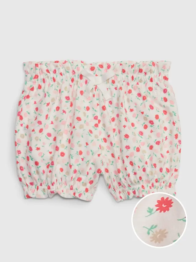 Multi Βρεφικό 100% Οργανικό Βαμβάκι Mix and Match Pull-On Σορτς WHITE MULTI FLORAL