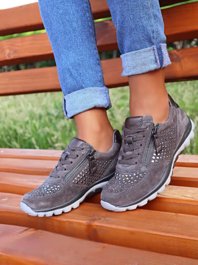 Gabor Sneakers Γυναικείο δέρμα Nubuck Γκρί GAB/76968 30-WALLABY 2