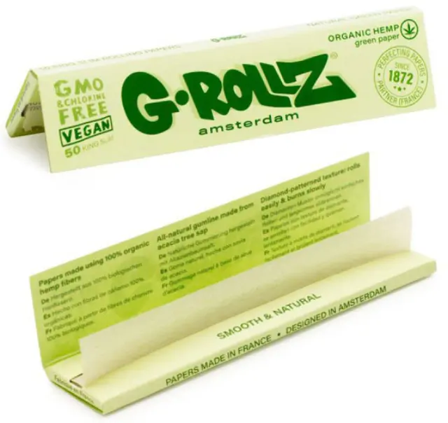 G-Rollz Χαρτάκια Organic Green - King Size Slim 50φ.