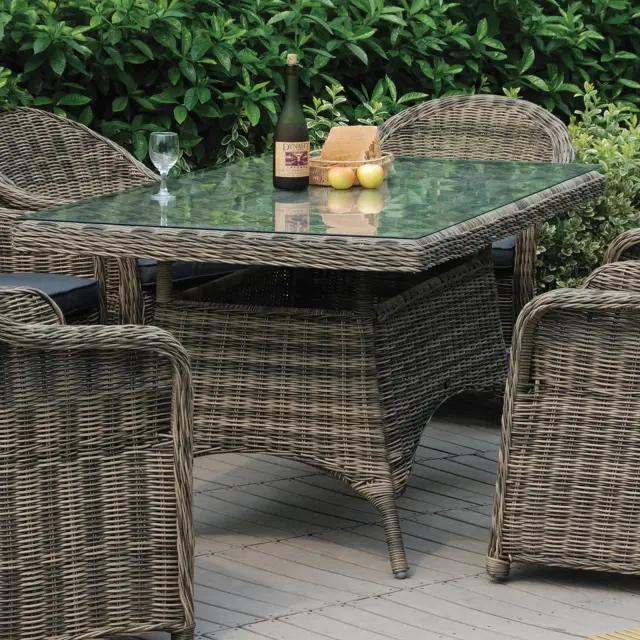 Τραπέζι MONTANA Αλουμίνιο/Wicker Καφέ (Γκρι) 160x90 H.75cm