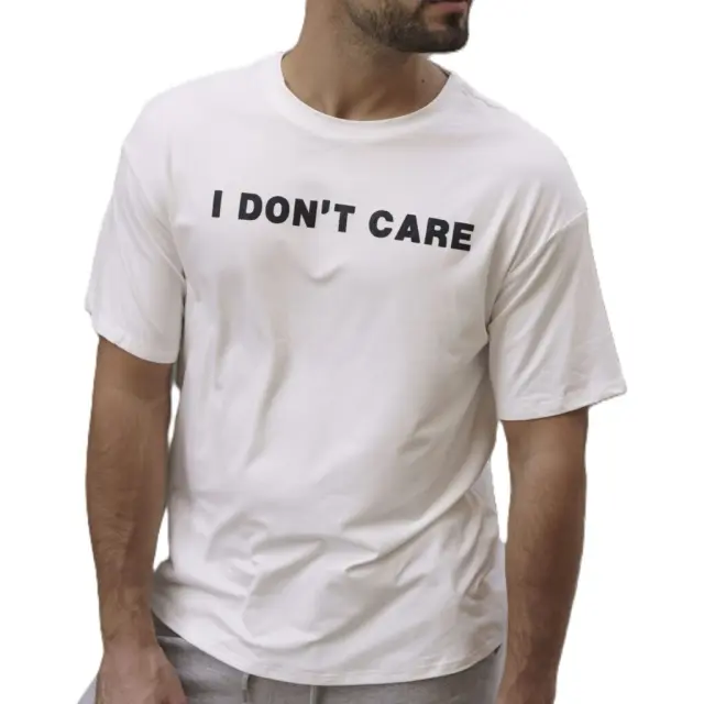 Ghetto White T-shirt Don t Care Hip Hop Streetwear
