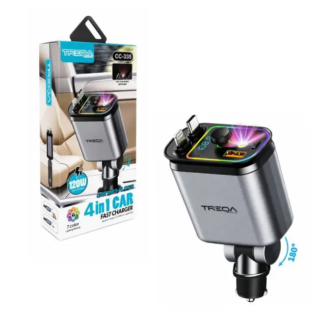 Treqa Φορτιστής Αυτοκινήτου 4 σε 1 120W CC-335 - Car Charger 017242