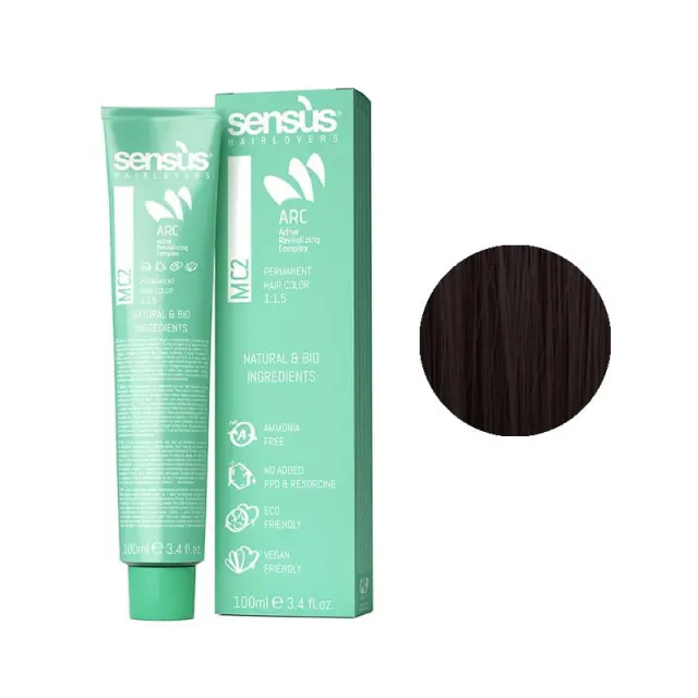 Sensus MC2 Permanent Hair Color 4.24 Chestnut Brown 100ml - (μόνιμη βαφή χωρίς αμμωνία καστανό μαονί)