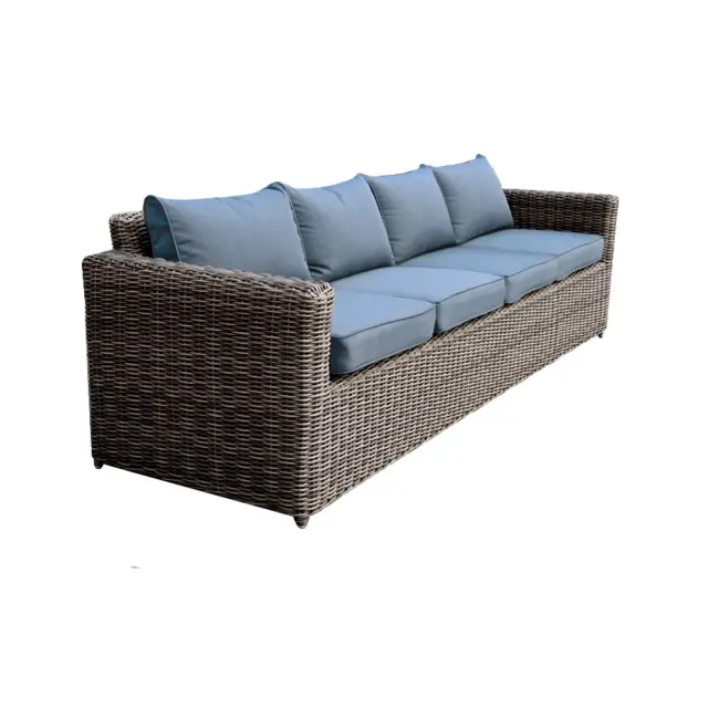 Καναπές 4θέσιος ARIZONA Αλουμίνιο/Wicker Καφέ (Γκρι) 252x77x73cm