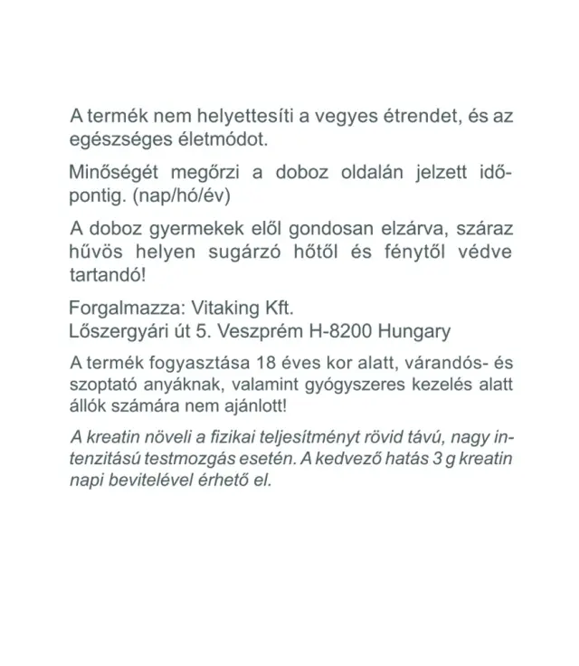 Vitaking Creatine 100% Pure Powder 3