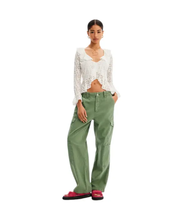 Desigual - Γυναικεία Μπλούζα Με Βολάν Lorna 23SWTKBY-1001 Λευκό 3