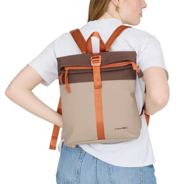 New Rebels Ferron Los Angeles Roll-Top Backpack (S): Coffee 2