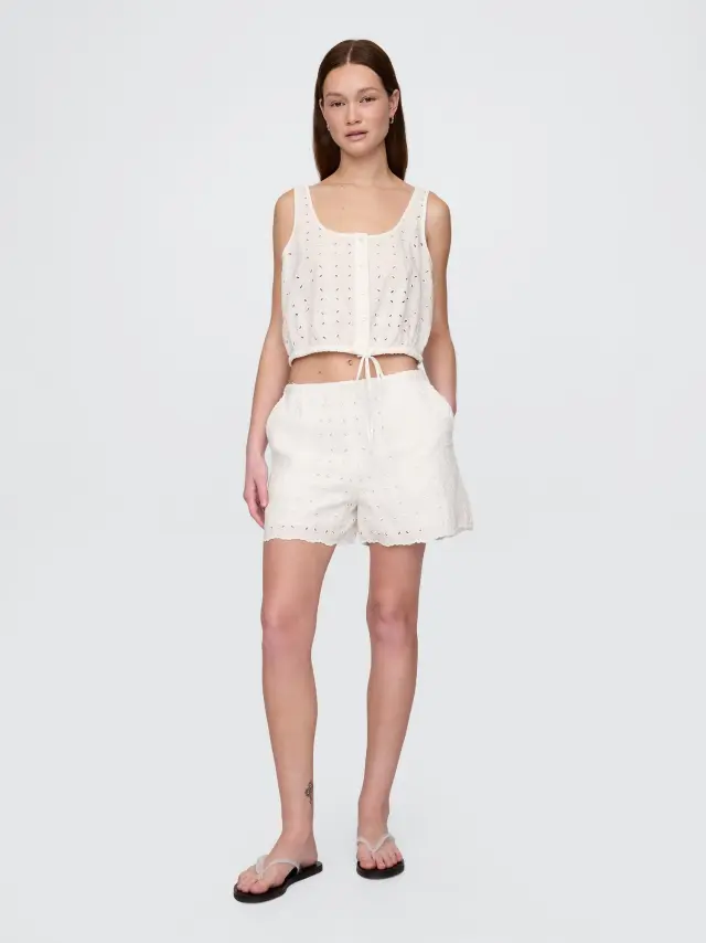 EasyΣορτς Eyelet Ψηλόμεσο με Τρουκς New off white