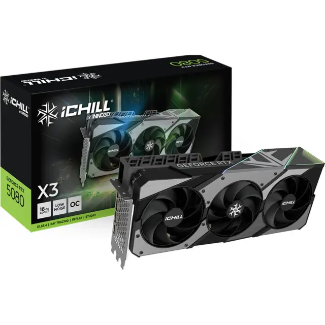 Inno3D GeForce RTX 5080 ICHILL X3 V2 (DLSS 4, 3x DisplayPort, 1x HDMI 2.1)