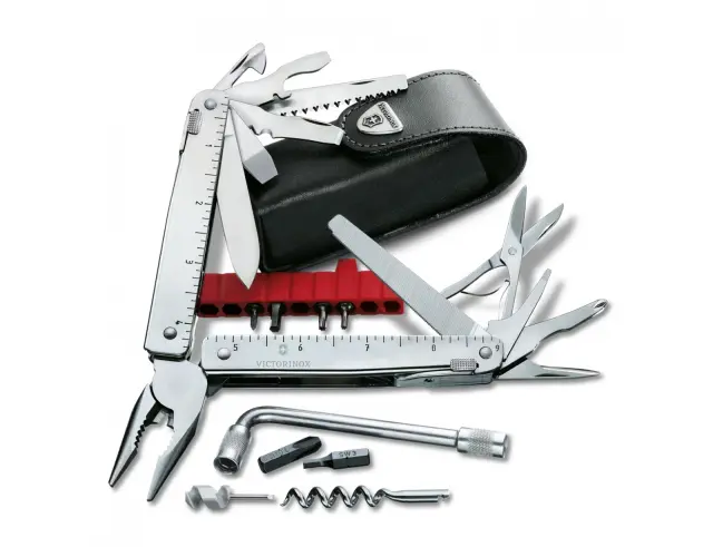 Ελβετικό Πολυεργαλείο Victorinox Swiss Tool X Plus με δερμάτινη θήκη, 37 λειτουργίες και μήκος 11.5cm - Silver 3.0338.L 2
