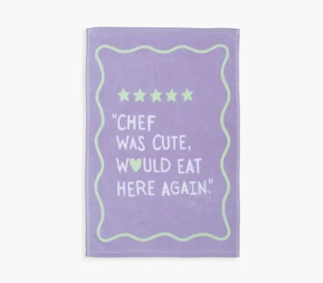 ΠΟΤΗΡΟΠΑΝΟ ΒΕΛΟΥΤΕ CHEF WAS CUTE 40Χ60 NEF-NEF HOMEWARE, 100% BAMBAKI - MAUVE (039818)