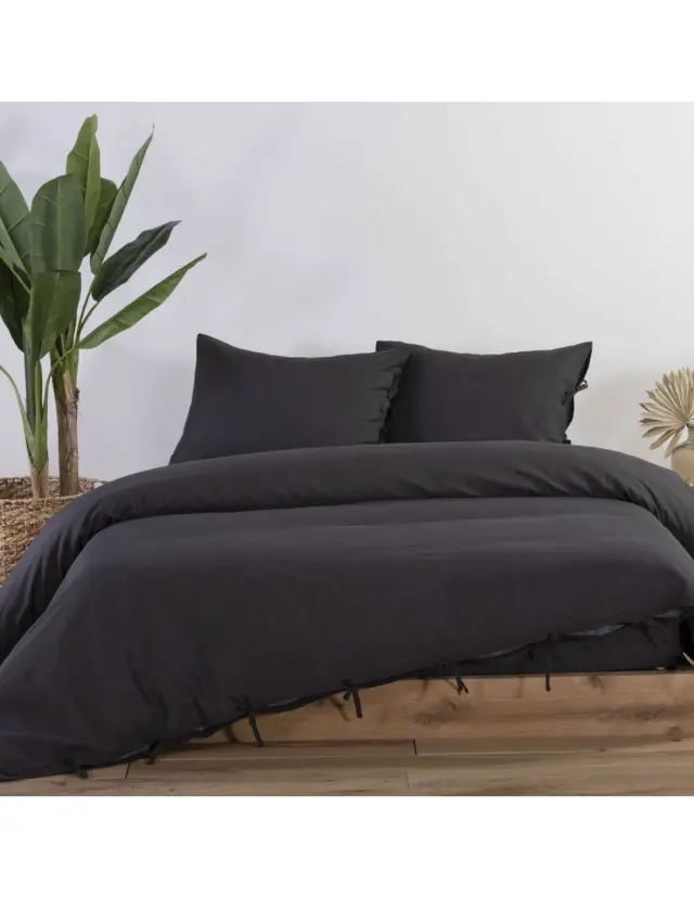Παπλωματοθήκη King Size Nef-Nef Cotton-Linen Anthracite 260x240