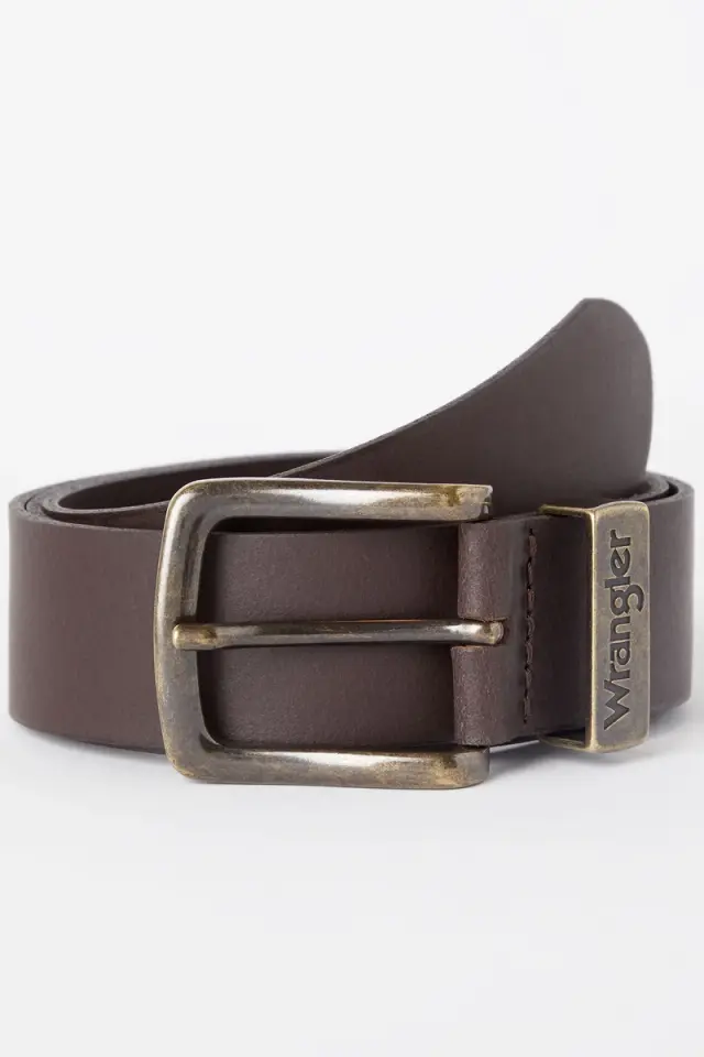 Wrangler METAL LOOP W0080US85 Δερμάτινη Ζώνη - Brown - 115