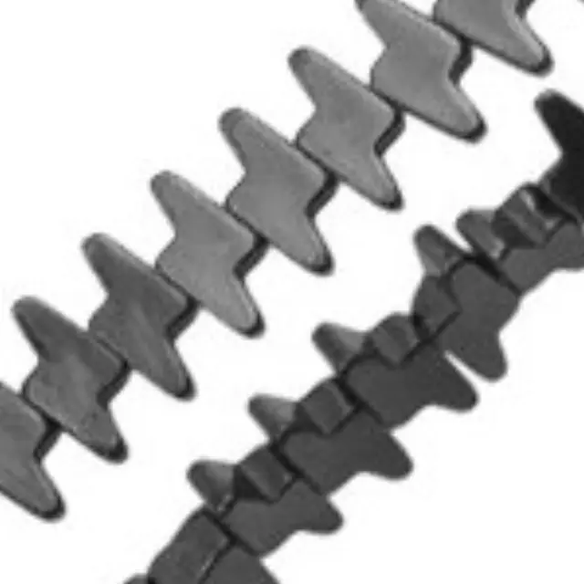 Χάντρα Αιματίτης Silver - Κεραυνός Περαστό 6x3mm ~20τεμ