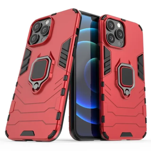 Ring Armor Case Προστατευτική Θήκη Με Ring Holder Και Kickstand Για iPhone 13 Pro Max - Κόκκινο OEM
