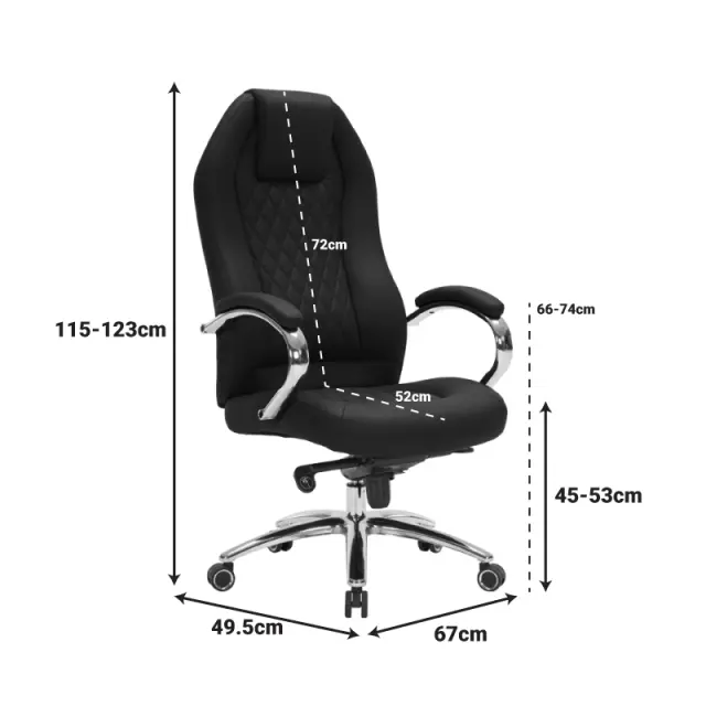 Καρέκλα γραφείου διευθυντή Ionia pakoworld μαύρο PU 67x49,5x115-123εκ 2