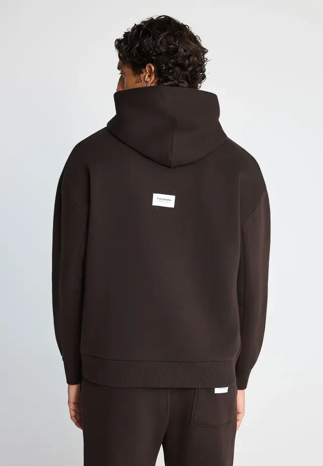 Funky Buddha Hoodie Bitter Chocolate FBM014-022-06-Bitter Chocolate - 3XL 3