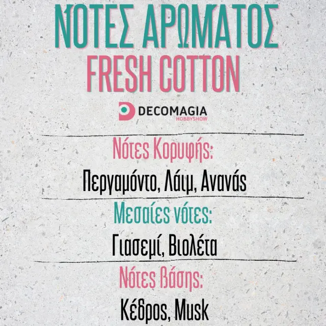 Άρωμα για κερί και σαπούνι 50ml, Fresh cotton 2