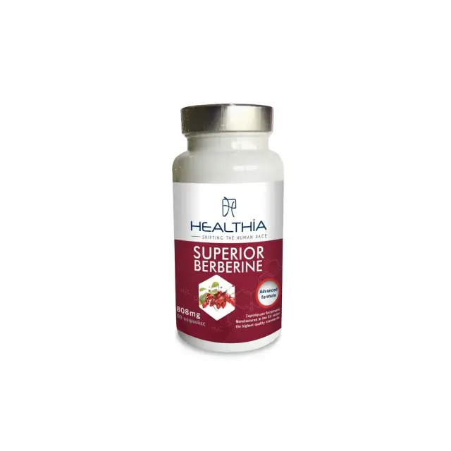 HEALTHIA Superior Berberine 925mg, Συμπλήρωμα Διατροφής με Εκχύλισμα του Φυτού Berberis Aristata, 60 caps