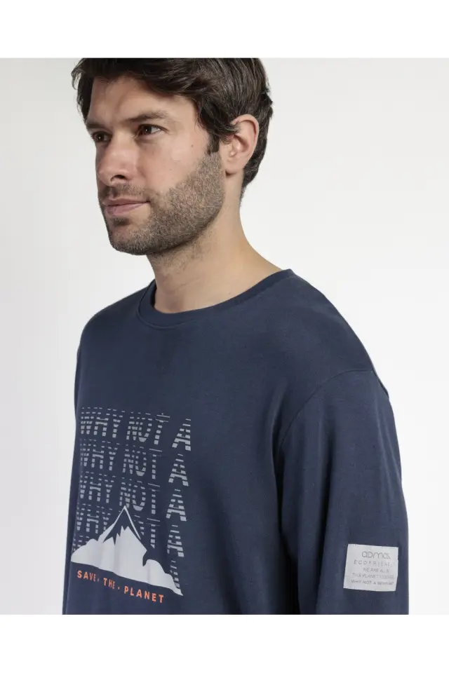 Admas New Plan Ανδρική Πιτζάμα Με Μανσέτες Denim - 2XL 2