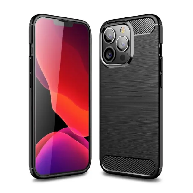 Carbon Case Προστατευτική Θήκη Σιλικόνης Για iPhone 13 Pro Max - Μαυρο OEM