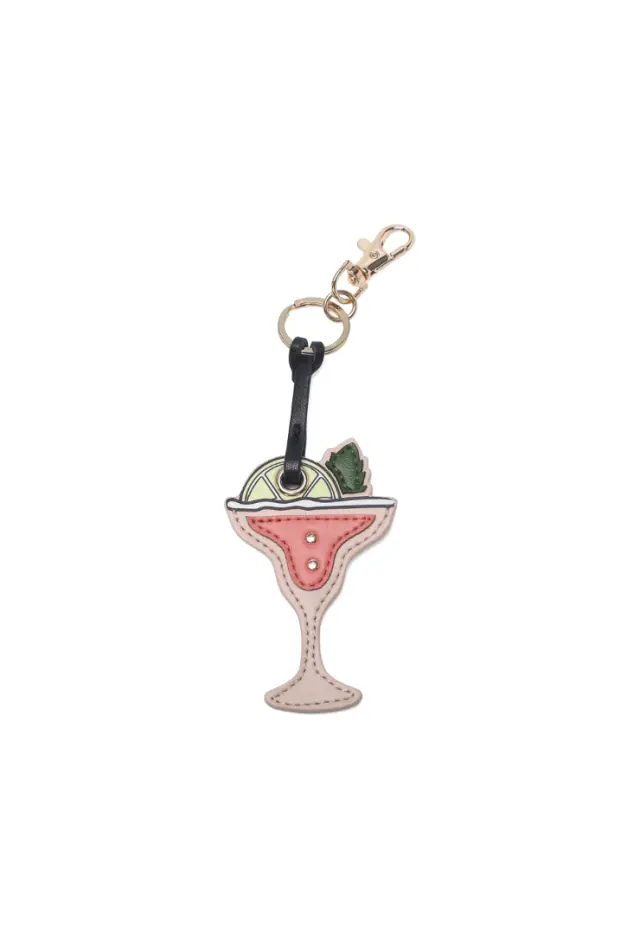 LE PANDORINE - Shaped charm keyring with peach gold lobster clasp