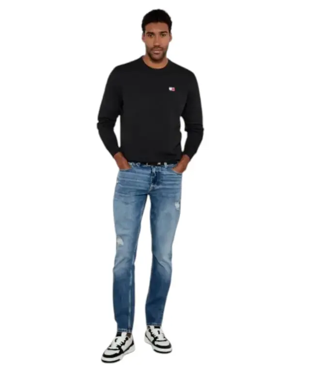 Tommy Hilfiger - Ανδρική Μπλούζα Φούτερ Reg Badge Crew Ext DM0DM20660-BDS Μαύρο 3