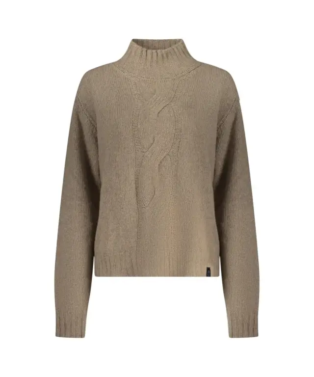North Sails - Γυναικείο Πουλόβερ Mock-neck with maxi cable 095526-000-0335 Καφέ
