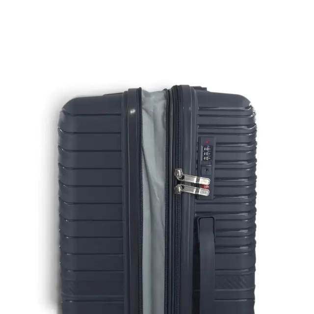 Σετ 2 Βαλίτσες Ταξιδίου Playfulbags 1206-SET2 Μεσαία & Μικρή 70/60cm Πολυπροπυλενίου με Επέκταση - Ανθρακί 2