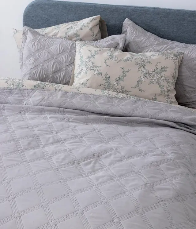Σετ Κουβερλί 180x240 Ημίδιπλο Palamaiki Ifigeneia 100% Microfiber- Silver 3