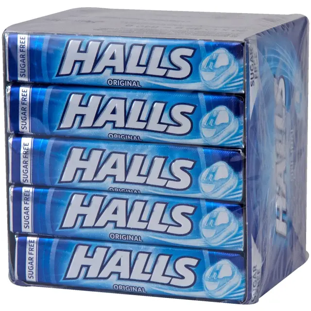 Halls Καραμέλα Μέντα Χωρίς Ζάχαρη 32gr Συσκ. 20 τμχ