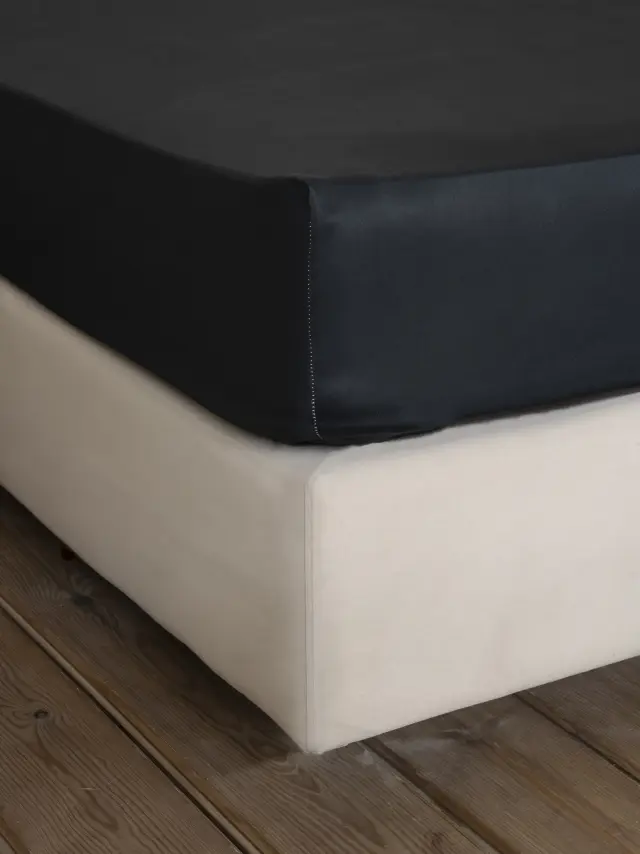 Σεντόνι 165x205+35 Υπέρδιπλο Nima Superior Με Λάστιχο100% Βαμβακοσατέν- Black