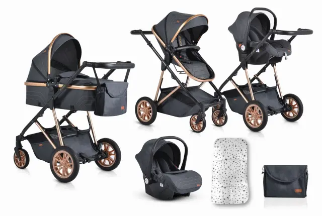 MONI - Baby stroller Midas 3 in 1 black - 3800146235796