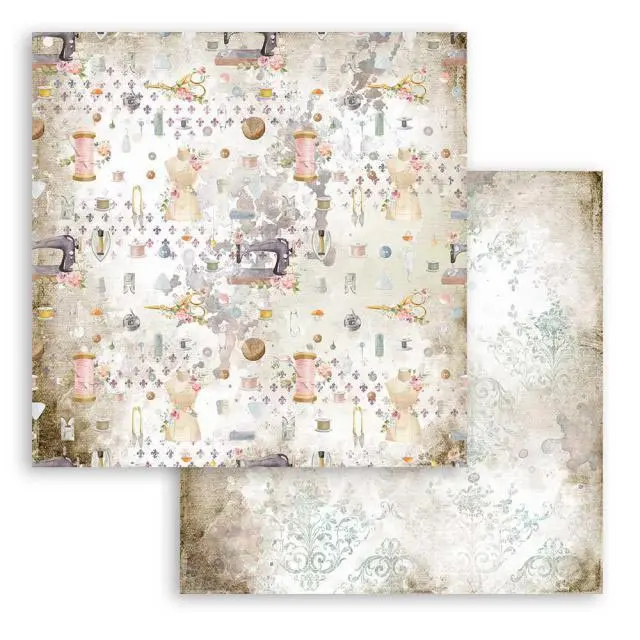 Χαρτί Scrapbooking Stamperia Διπλής Όψης - Romantic Threads Texture - 31x30cm