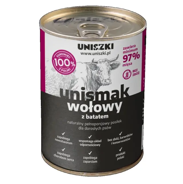 UNISZKI UNIsmak beef with sweet potato - wet dog food - 400g