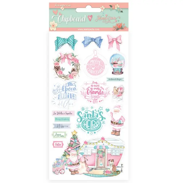 Chipboard Stamperia 15x30cm Christmas rose