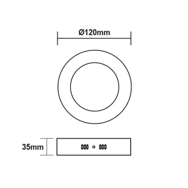 LED ΠΑΝΕΛ ΟΡΟΦΗΣ ΛΕΥΚΟ ΣΤΡΟΓΓΥΛΟ 230V AC 6W 3000K 450LM Ra80 Φ117mm / VEKO630RW 2