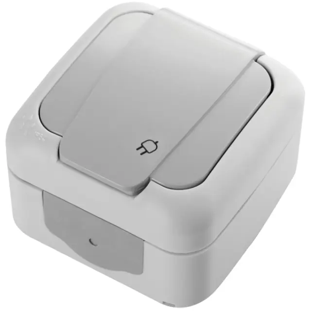 Palmiye Grey (Quick Connection) Child Protected Earthed Socket