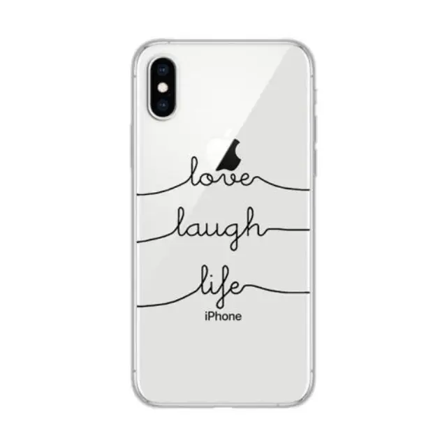 Θήκη TPU inos Apple iPhone XS Max Art Theme Love-Laugh-Life N36523
